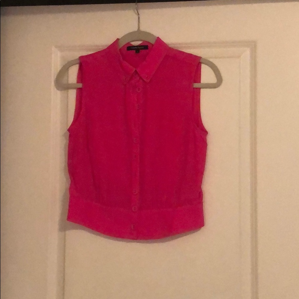 Nanette Lepore pink cropped button down top